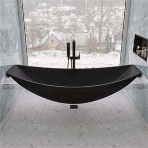 ALFI brand HammockTub1-BM Black Acrylic 79&quot Suspended Hammock Bathtub