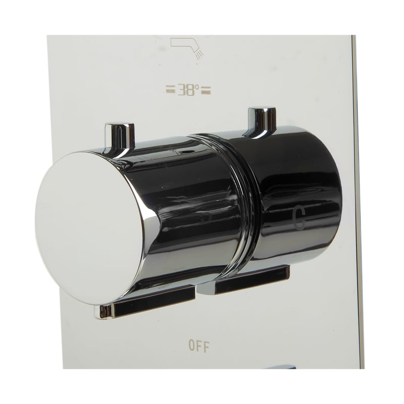 ALFI brand AB4101-PC Chrome 4-Way Thermostatic Valve Shower Mixer /w Round Knobs
