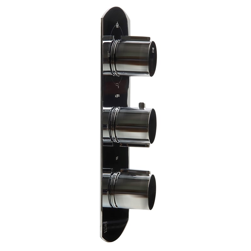 ALFI brand AB4101-PC Chrome 4-Way Thermostatic Valve Shower Mixer /w Round Knobs