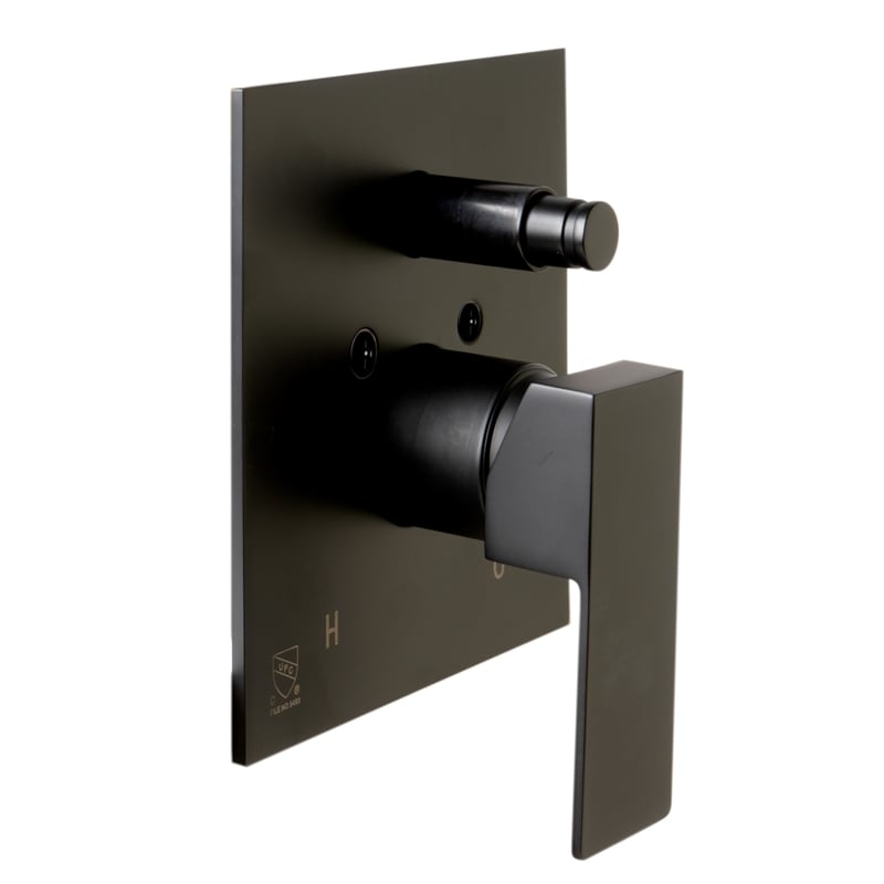 ALFI brand AB5601-BM Black Shower Valve with Square Lever Handle and Diverter