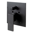 ALFI brand AB5601-BM Black Shower Valve with Square Lever Handle and Diverter