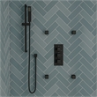ALFI brand AB2801-BM Black 3-Way Thermostatic Valve Shower Mixer Square Knobs