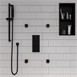 ALFI brand AB2801-BM Black 3-Way Thermostatic Valve Shower Mixer Square Knobs