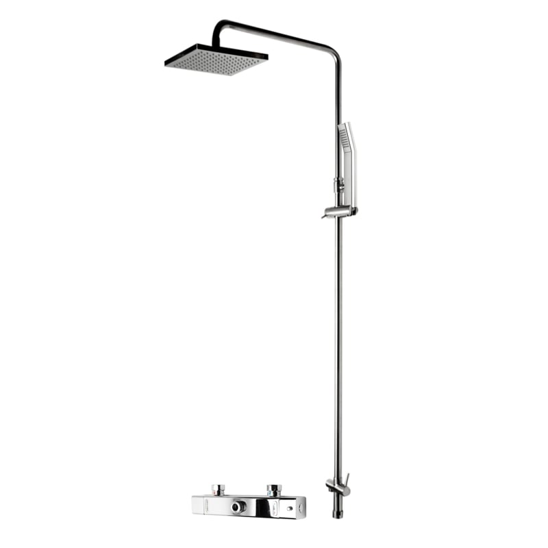 ALFI brand AB2862-PC Chrome Square Style Thermostatic Exposed Shower Set