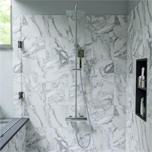 ALFI brand AB2862-PC Chrome Square Style Thermostatic Exposed Shower Set