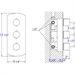 ALFI brand AB4001-PC Chrome 3-Way Thermostatic Valve Shower Mixer Round Knobs