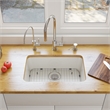 ALFI brand AB503UM-W 24 inch White Single Bowl Fireclay Undermount Kitchen Sink