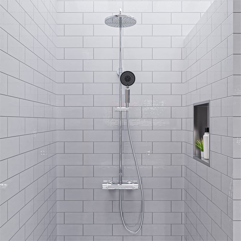 ALFI brand AB2867-PC Polished Chrome Round Style Thermostatic Exposed Shower Set