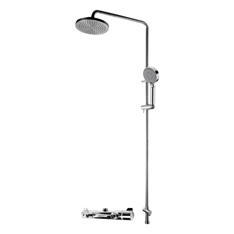 ALFI brand AB2867-PC Polished Chrome Round Style Thermostatic Exposed Shower Set