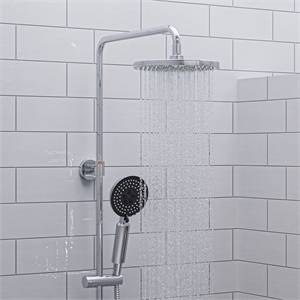 ALFI brand AB2867-PC Polished Chrome Round Style Thermostatic Exposed Shower Set