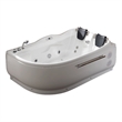 EAGO AM124ETL-L 6 ft Right Drain Corner Acrylic White Whirlpool Bathtub for Two
