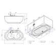 EAGO AM128ETL 6 ft Acrylic White Whirlpool Bathtub w Fixtures