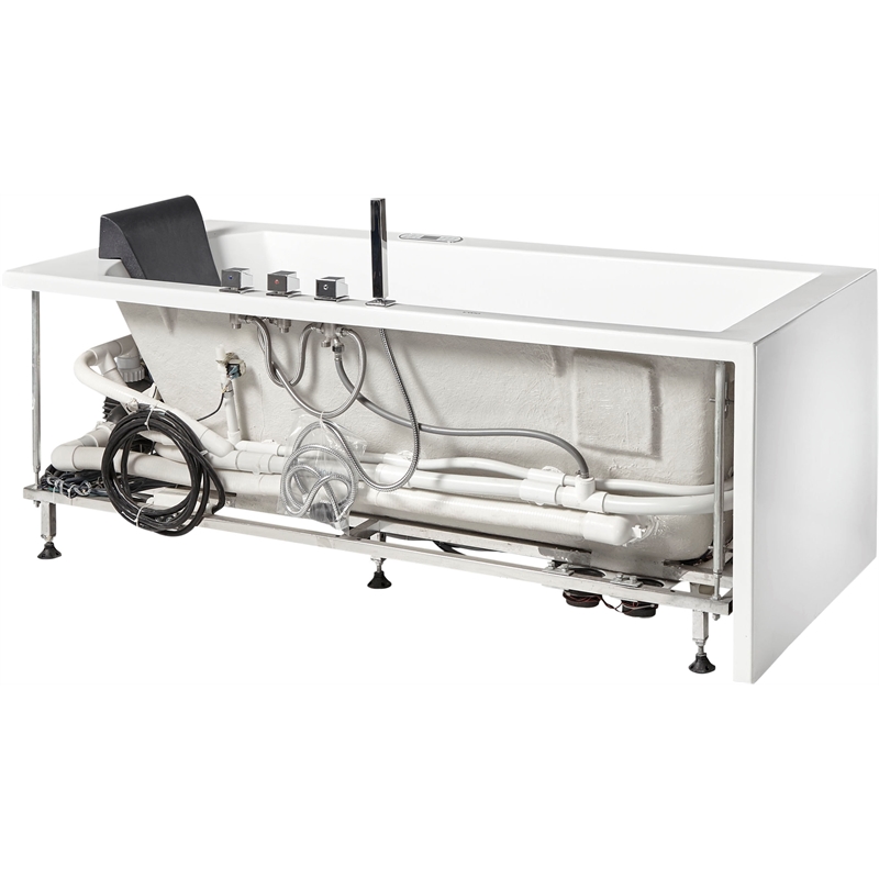 EAGO AM154ETL-L5 5 ft Acrylic White Rectangular Whirlpool Bathtub w Fixtures