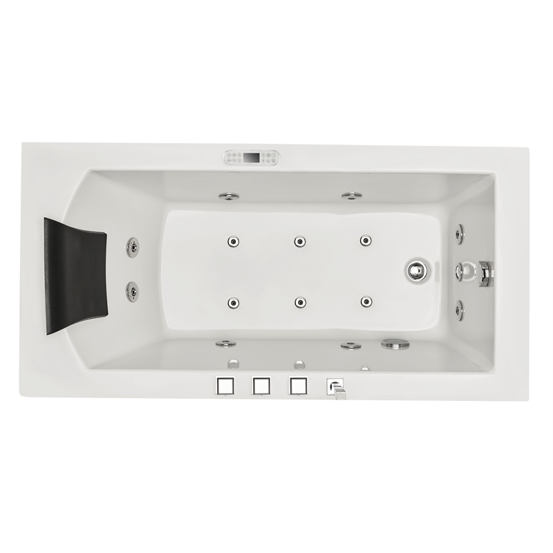 EAGO AM154ETL-L5 5 ft Acrylic White Rectangular Whirlpool Bathtub w Fixtures