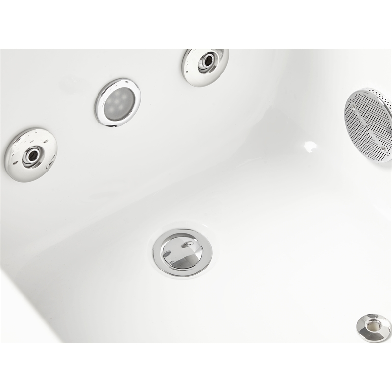 EAGO AM154ETL-L5 5 ft Acrylic White Rectangular Whirlpool Bathtub w Fixtures