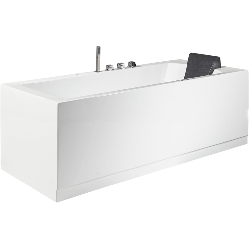 EAGO AM154ETL-L6 6 ft Acrylic White Rectangular Whirlpool Bathtub w Fixtures