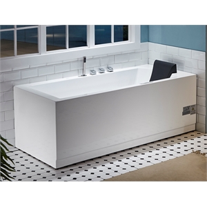 EAGO AM154ETL-L6 6 ft Acrylic White Rectangular Whirlpool Bathtub w Fixtures