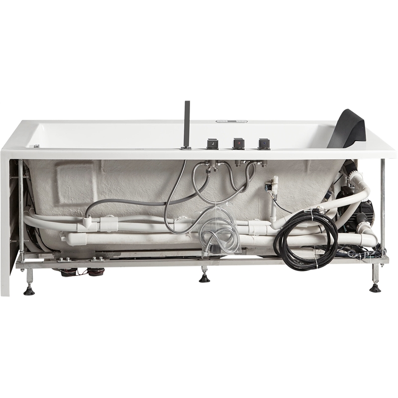 EAGO AM154ETL-R5 5 ft Acrylic White Rectangular Whirlpool Bathtub w Fixtures
