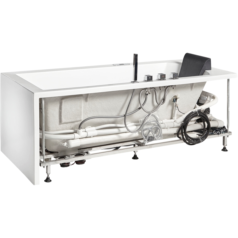 EAGO AM154ETL-R5 5 ft Acrylic White Rectangular Whirlpool Bathtub w Fixtures