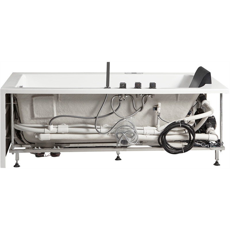 EAGO AM154ETL-R6 6 ft Acrylic White Rectangular Whirlpool Bathtub w Fixtures