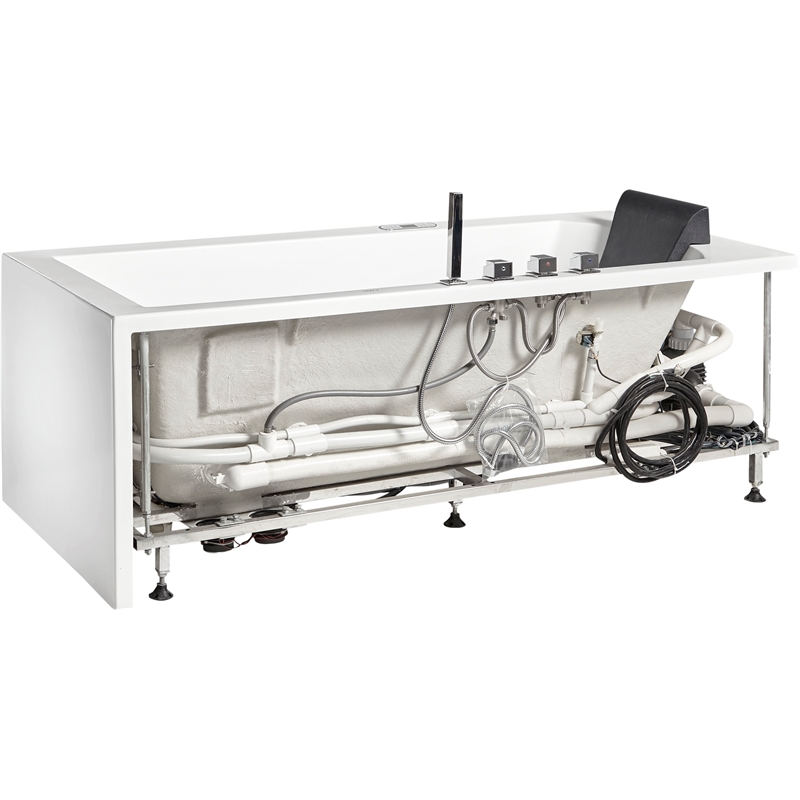 EAGO AM154ETL-R6 6 ft Acrylic White Rectangular Whirlpool Bathtub w Fixtures