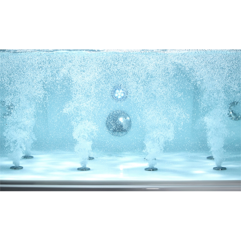 EAGO AM196ETL 6 ft Clear Rectangular White Acrylic Whirlpool Bathtub for Two