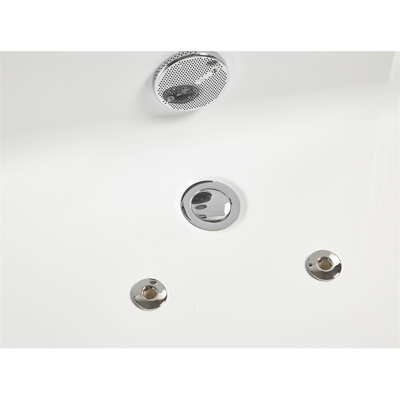 EAGO AM196ETL 6 ft Clear Rectangular White Acrylic Whirlpool Bathtub for Two