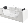 EAGO AM196ETL 6 ft Clear Rectangular White Acrylic Whirlpool Bathtub for Two