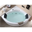 EAGO AM200 5' White Acrylic Rounded Corner Whirlpool Bath Tub with Fixtures