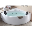 EAGO AM200 5' White Acrylic Rounded Corner Whirlpool Bath Tub with Fixtures