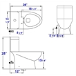 EAGO TB346 White Ceramic Modern Dual Flush One Piece Ceramic Toilet
