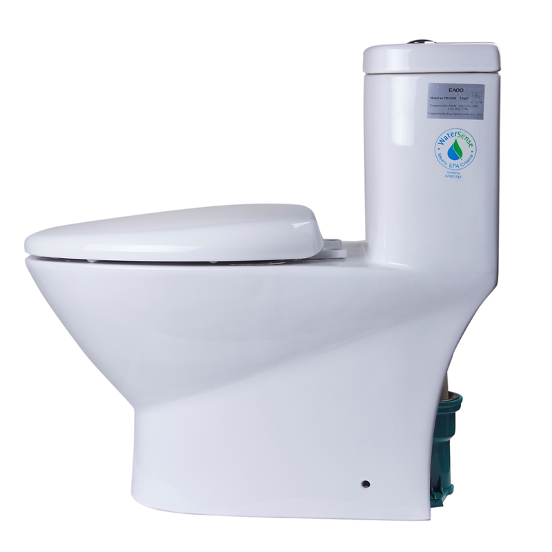 EAGO TB346 White Ceramic Modern Dual Flush One Piece Ceramic Toilet