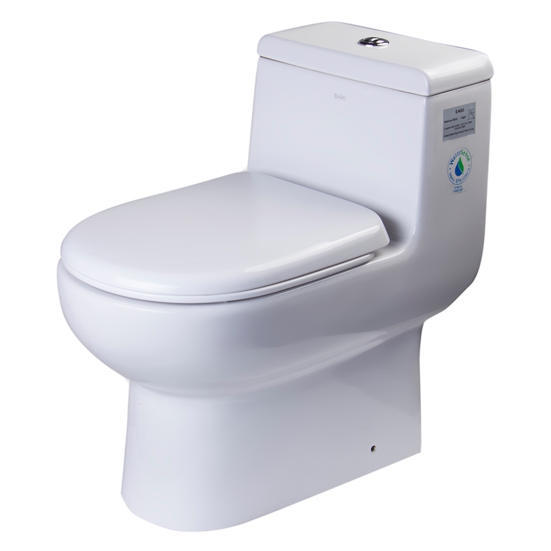 EAGO TB351 White Ceramic Dual Flush One Piece High Efficiency Ceramic Toilet