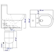 EAGO TB351 White Ceramic Dual Flush One Piece High Efficiency Ceramic Toilet