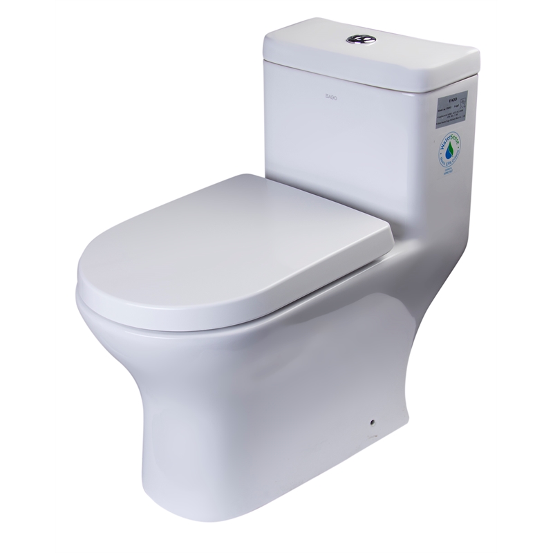 EAGO TB353 White Ceramic Dual Flush One Piece High Efficiency Ceramic Toilet