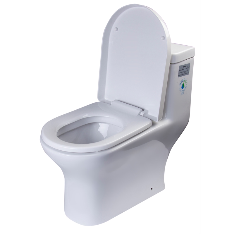 EAGO TB353 White Ceramic Dual Flush One Piece High Efficiency Ceramic Toilet