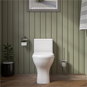 EAGO TB353 White Ceramic Dual Flush One Piece High Efficiency Ceramic Toilet