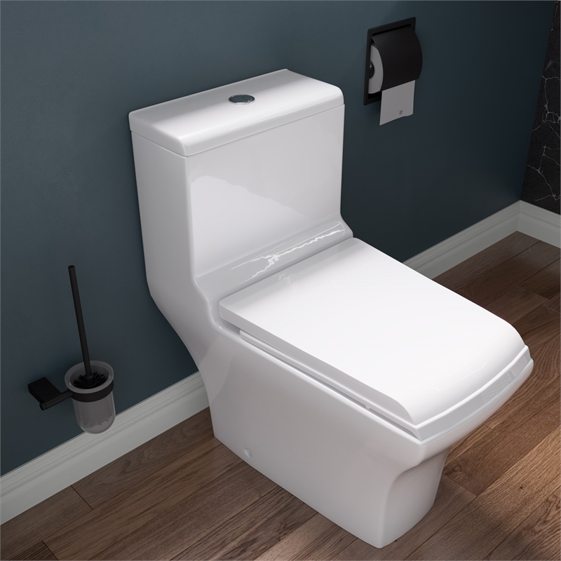 EAGO TB356 White Ceramic Dual Flush One Piece High Efficiency Ceramic Toilet