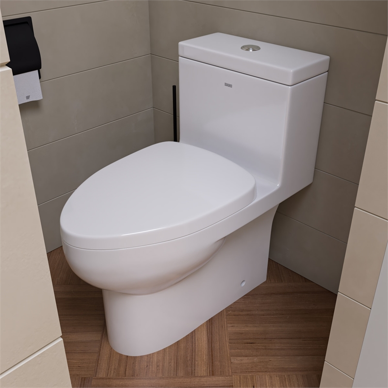 EAGO TB359 White Ceramic Dual Flush One Piece High Efficiency Ceramic Toilet