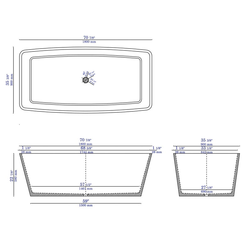 ALFI brand ABCO71TUB 71