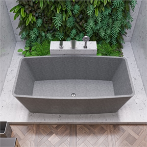 ALFI brand ABCO71TUB 71&quot Solid Concrete Rectangular Freestanding Bathtub