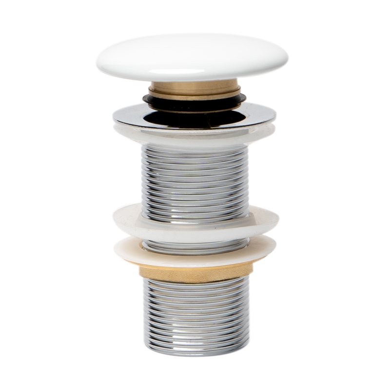 ALFI brand AB8055-W White Pop Up Drain for Sinks without Overflow