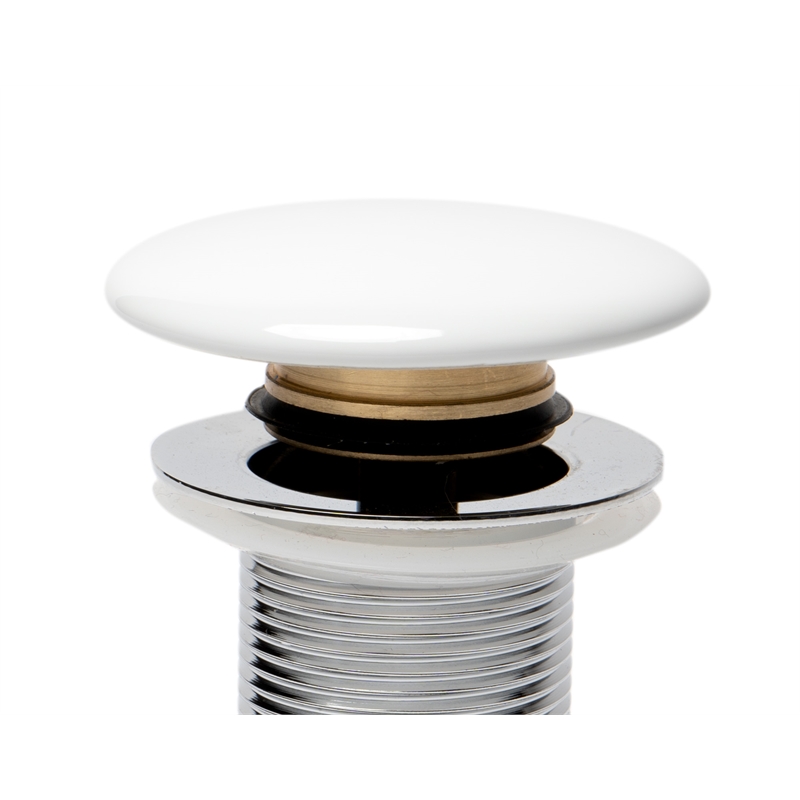 ALFI brand AB8055-W White Pop Up Drain for Sinks without Overflow