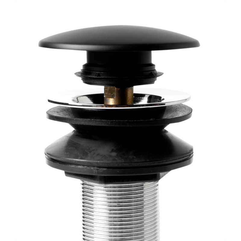 ALFI brand AB9056-BM Black Matte Pop Up Drain with Overflow