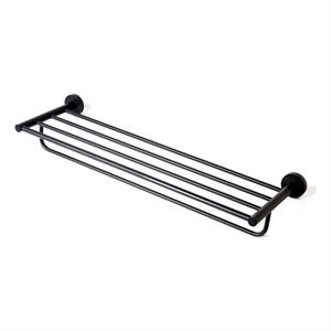 ALFI brand AB9538-BM Black Matte 26&quot Towel Bar & Shelf