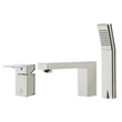 ALFI brand AB2322-PC Gray Metal Tub Filler and Square Hand Held Shower Head