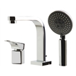 ALFI brand AB2703-PC Deck Mounted Tub Filler and Round Hand Held Shower Head