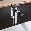 ALFI brand AB2843-PC Chrome Single Hole Floor Mounted Waterfall Tub Filler
