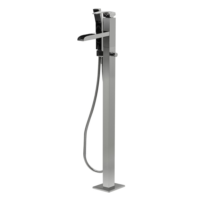 ALFI brand AB2843-PC Chrome Single Hole Floor Mounted Waterfall Tub Filler