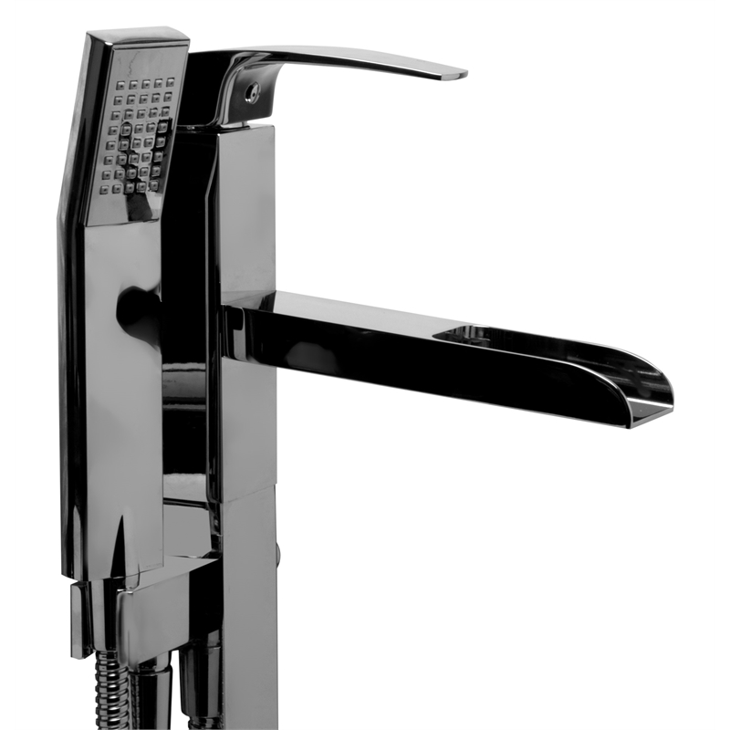 ALFI brand AB2843-PC Chrome Single Hole Floor Mounted Waterfall Tub Filler